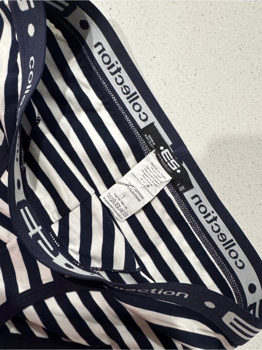 SD Collection Navy & White Striped Boxer Briefs